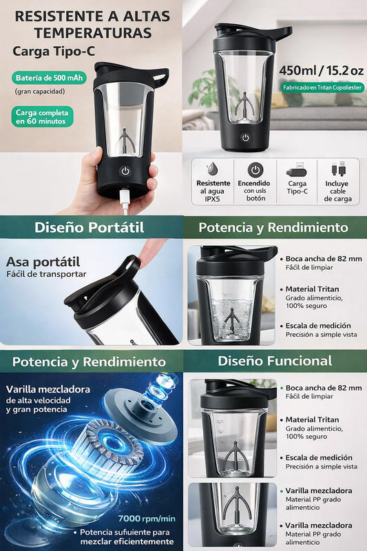 Termo Mezclador de Proteína Eléctrico