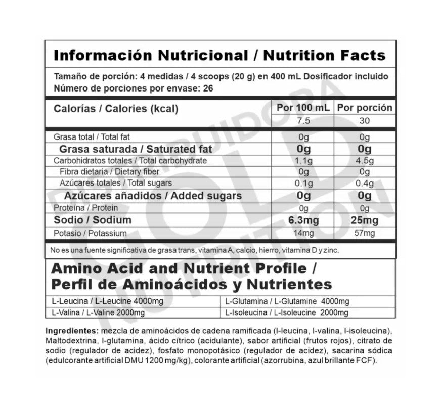 Nitro Shock Bcaas Aminoácidos