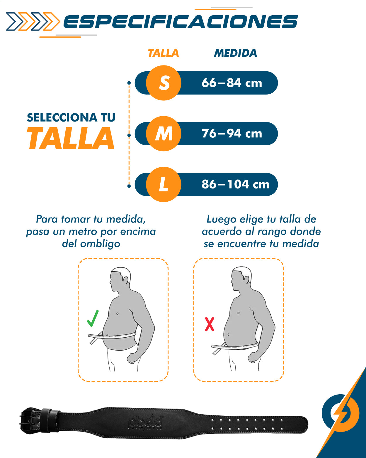 Cinturon Gimnasio Cuero Talla L