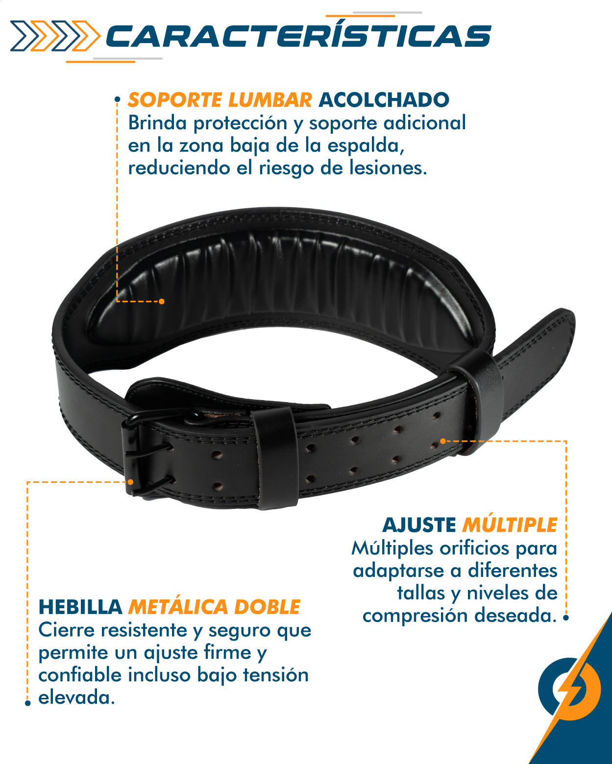 Cinturon Gimnasio Cuero Talla L