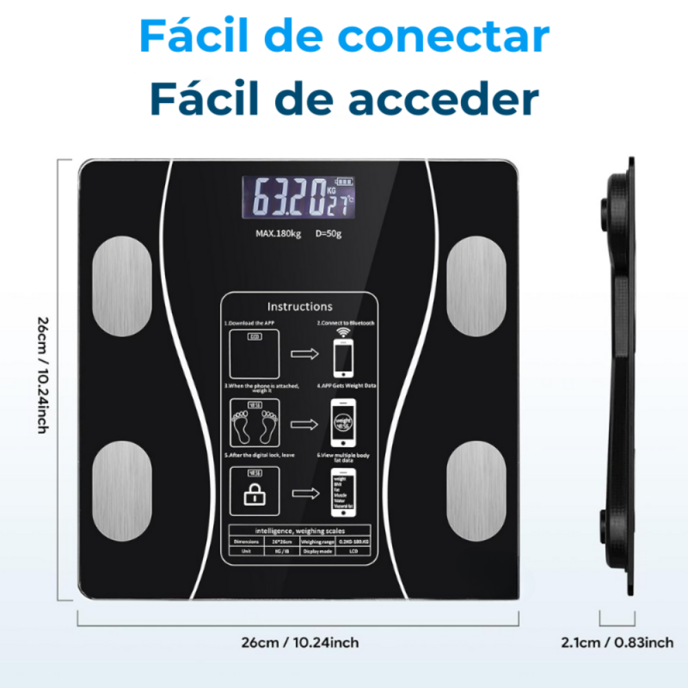 Báscula Inteligente Pesa Bluetooth