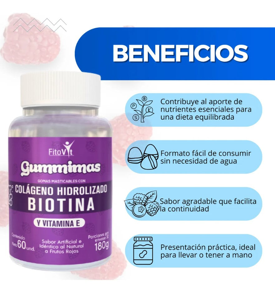 Gomitas de Colágeno + Biotina – 60 Unidades