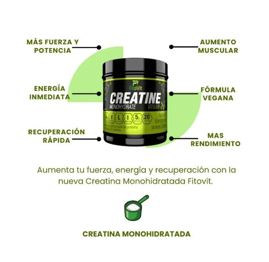 Creatina Monohidratada Fitovit 20 Servicios