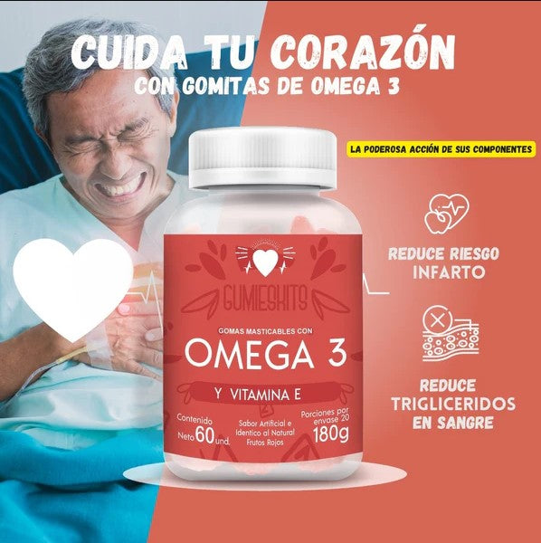 Omega 3 + Vitamina E – 60 Gomitas