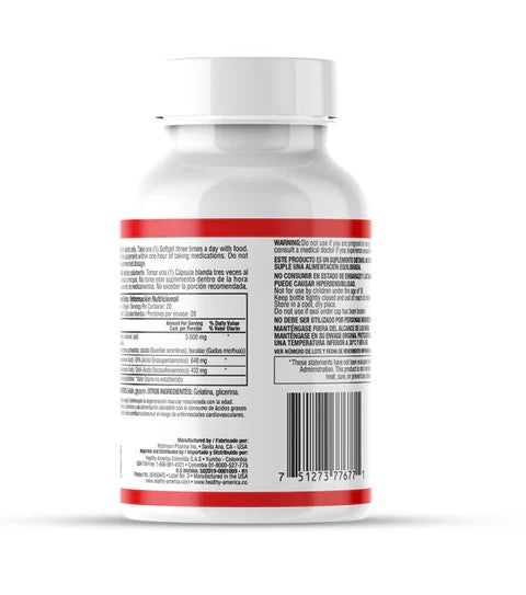 Omega 3 Healthy America – 200 Cápsulas | Pack x3